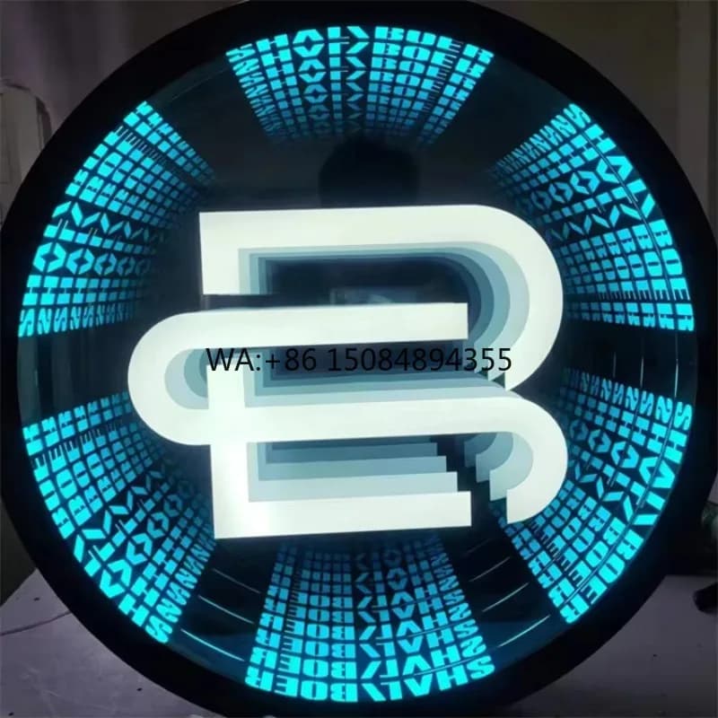 Free Design Customized Magic Infinity Mirror Led Neon Sign for Party Event Wedding Decoration