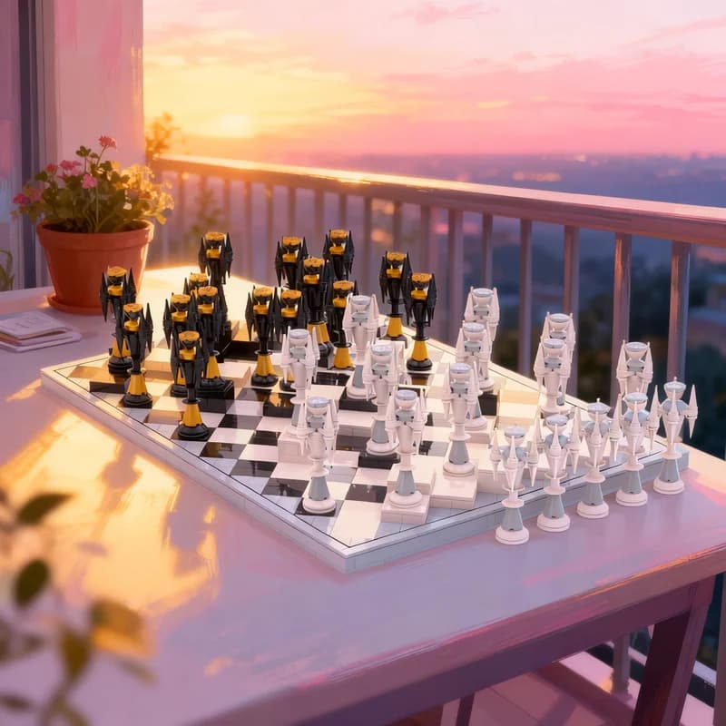 2416pcs MOC Kingdom Hearts Alba Ater Chess Set Model Building Blocks DIY Gift Creative Collectible Display Decor Premium Adult