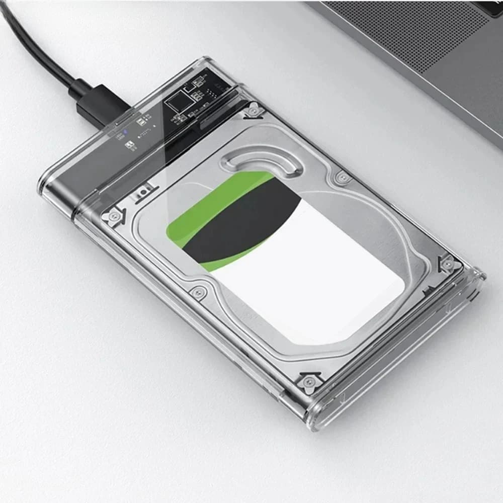 Custodia HDD SSD esterna da 2,5 pollici Custodia HDD trasparente USB 3.0 tipo C per scatola per disco rigido SSD SATA per laptop