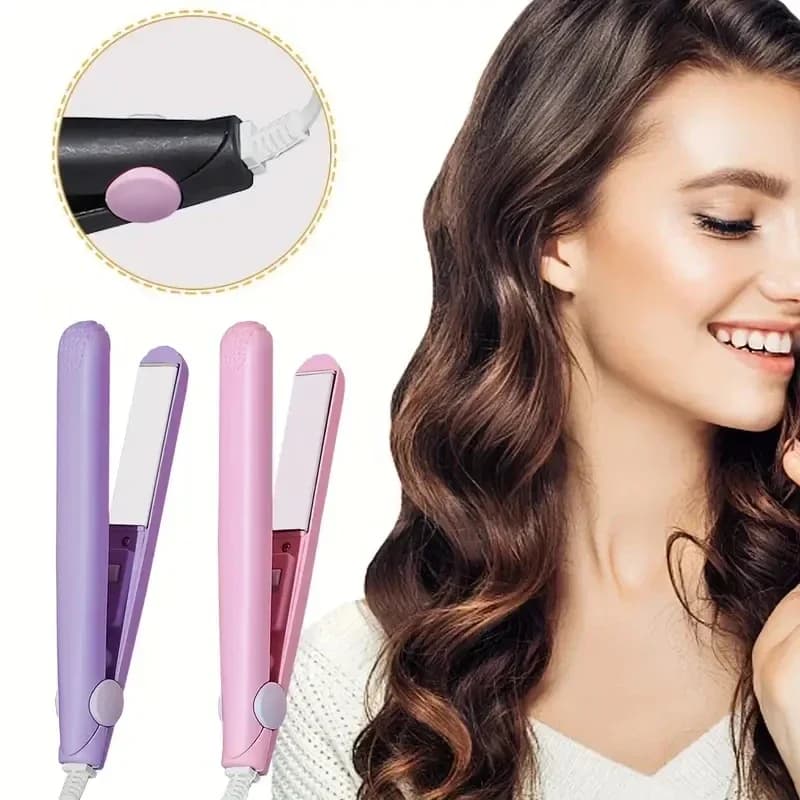 vvocci Multi-color Splint,Non-damaging Ceramic Plate, Quick Heating Bangs Clip Curling and Straightening Mini Hair Straightener
