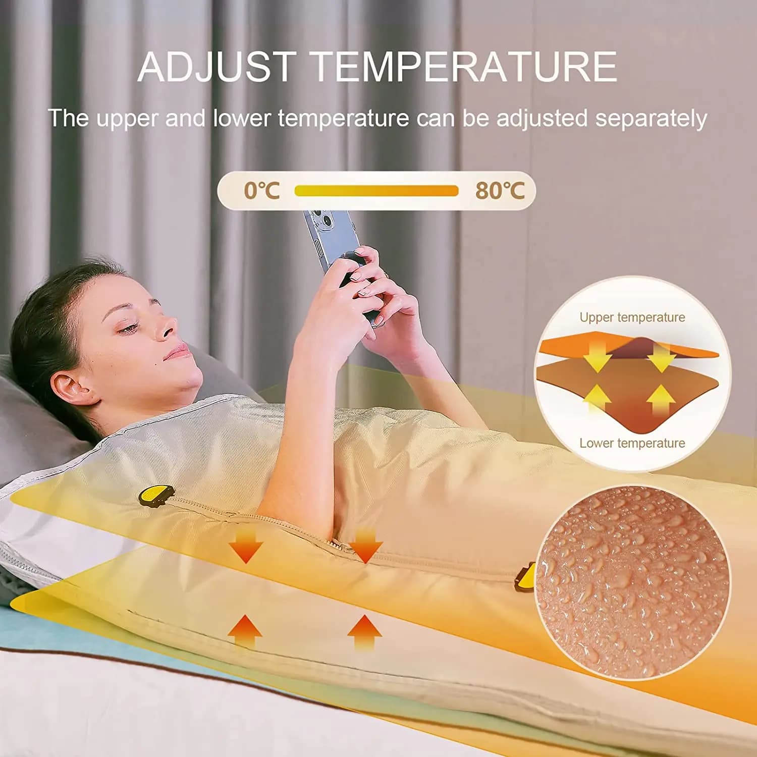 Coperta per Sauna termica a 2 zone coperta ponderata per la perdita di peso per la casa/SPA macchina per la terapia di disintossicazione per il rilassamento del corpo