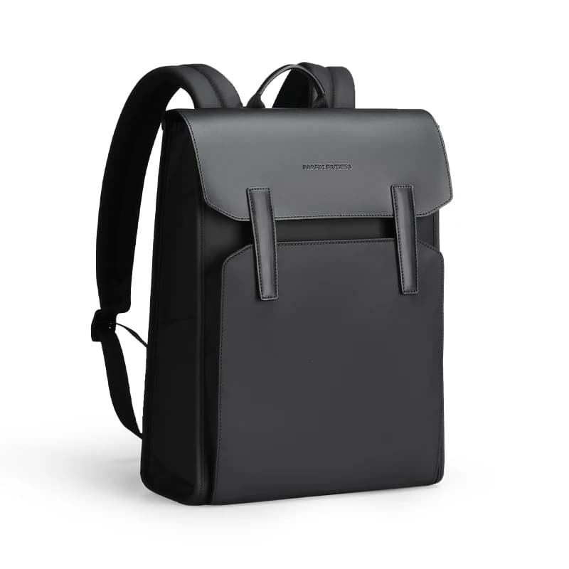 Mark Ryden Classic Business Work Zaino in pelle nera Borsa impermeabile per laptop da 15,6 pollici Borse da scuola Zaino da lavoro per uomo