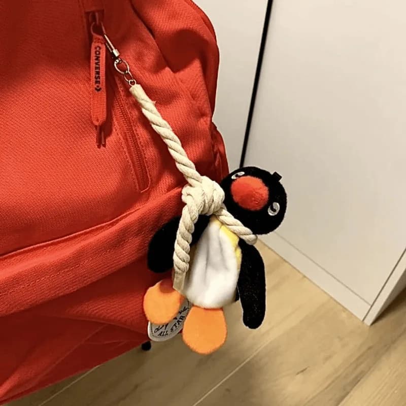 Portachiavi Pinguino Peluche Divertente, Ciondolo Pinguino Imbottito per Zaino, Borsa, Borsetta, Charm Decorativo Casual per Adolescenti e Adulti