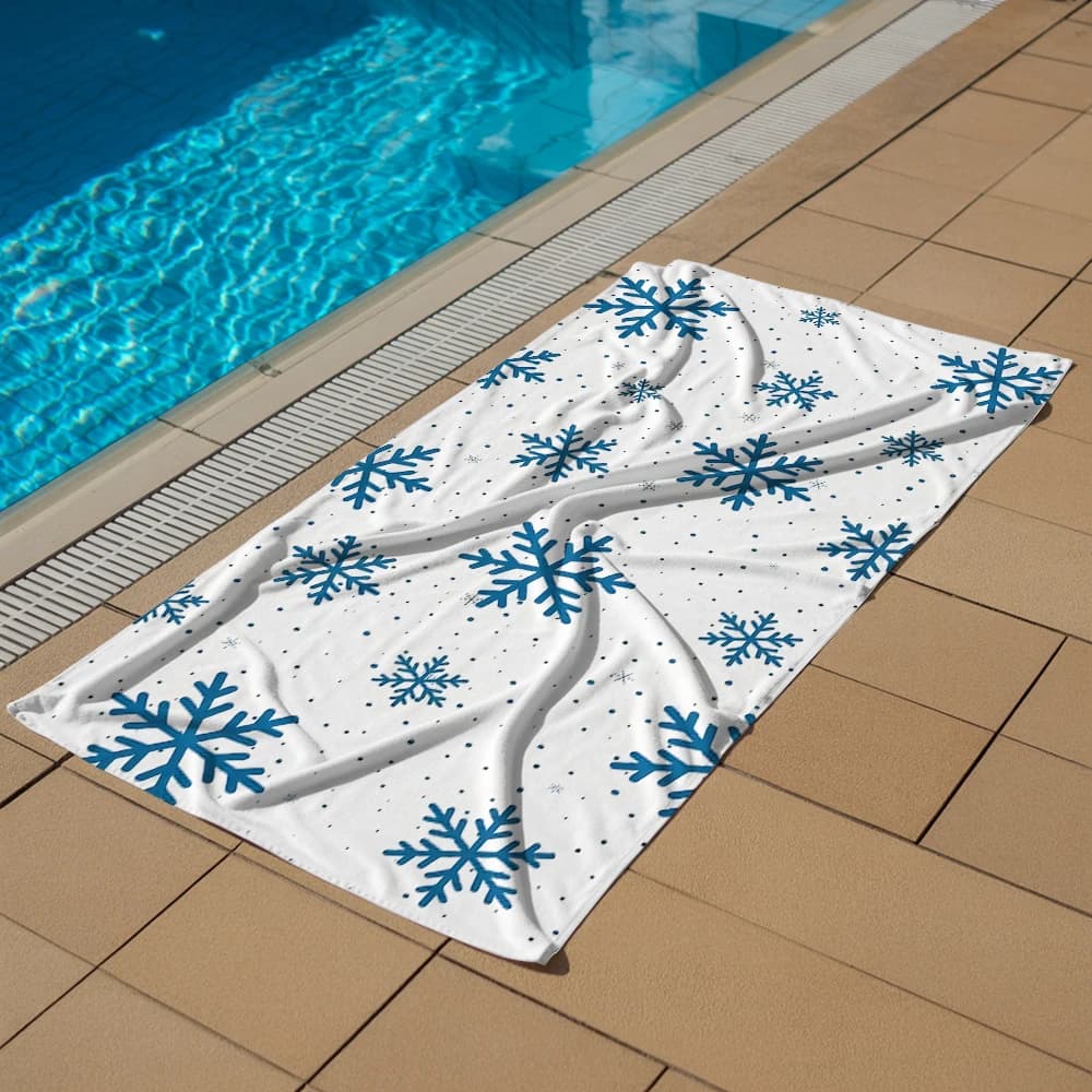 Classic Blue Snow Dot Microfiber Quick Dry Beach Towel Cute Cartoon Anime Absorbent Soft Bath Towel for Travel Adult Kids