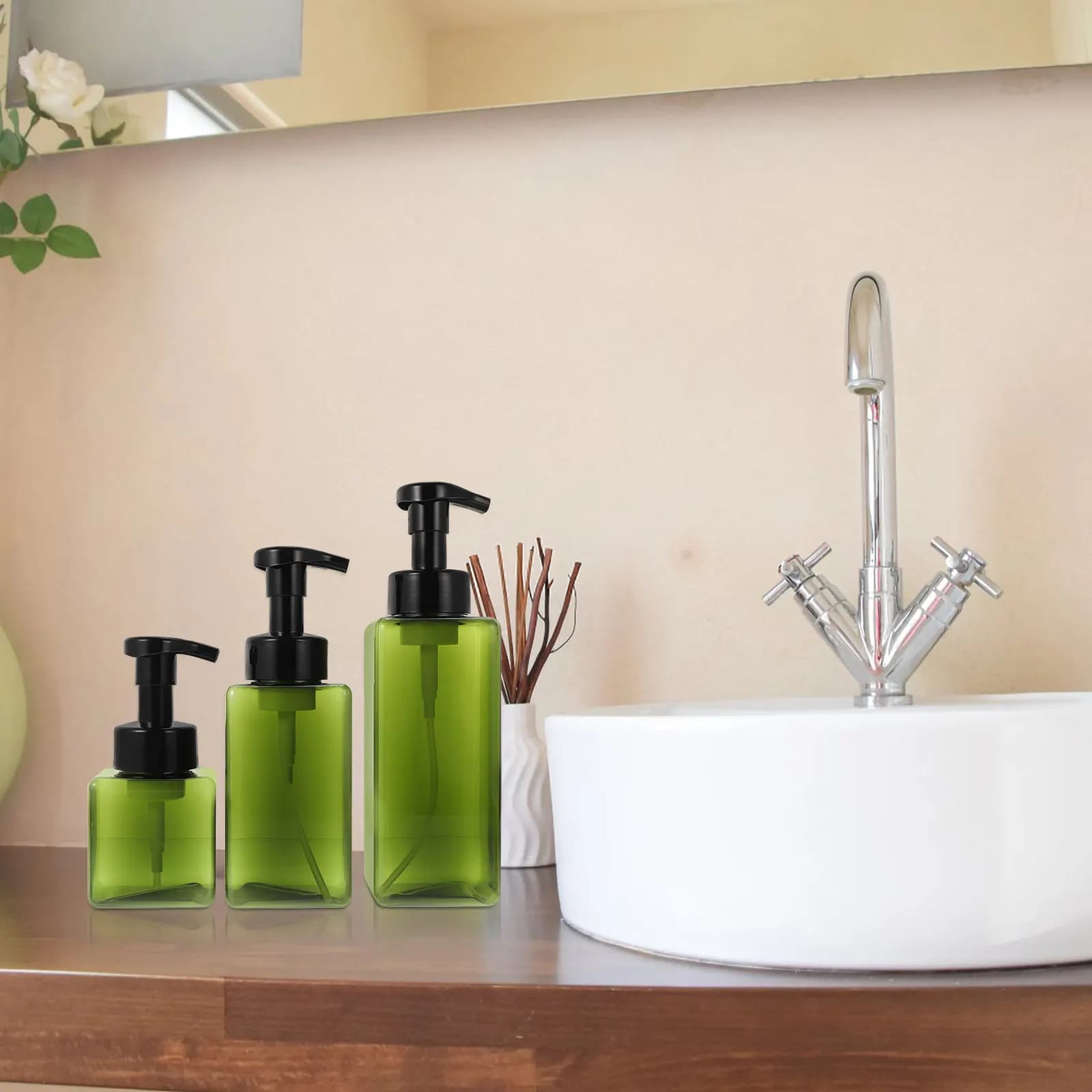 Set di 3 flaconi schiumogeni portatili multifunzione, dispenser a pompa vuoto per viaggio e casa, bottiglie a pompa per sapone e mousse, pratiche