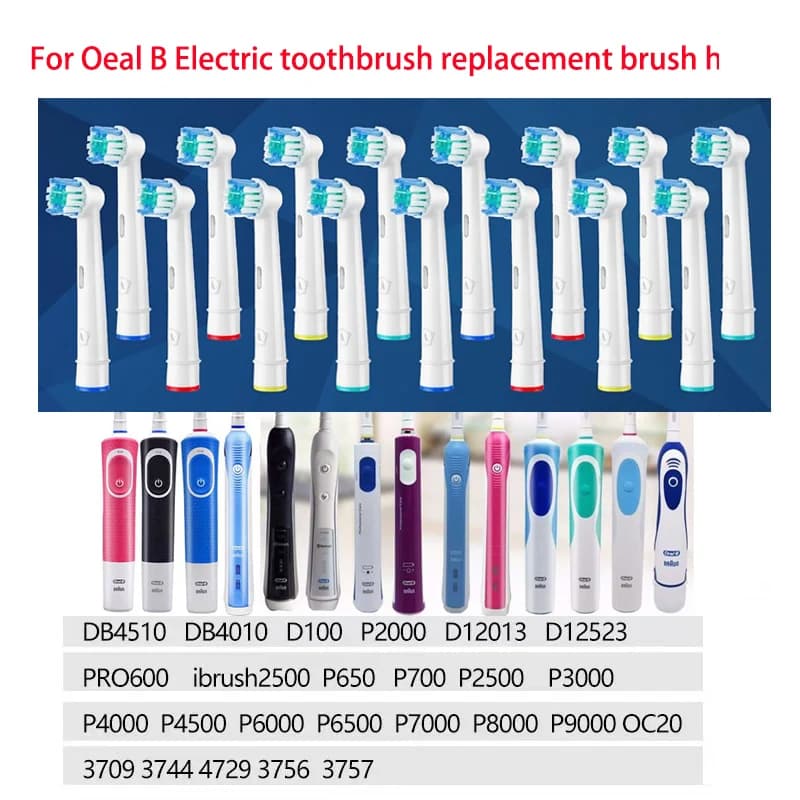 For Oral B Fit Advance Power/Pro Health/Triumph/3D Excel/Vitality 8/16 spare heads