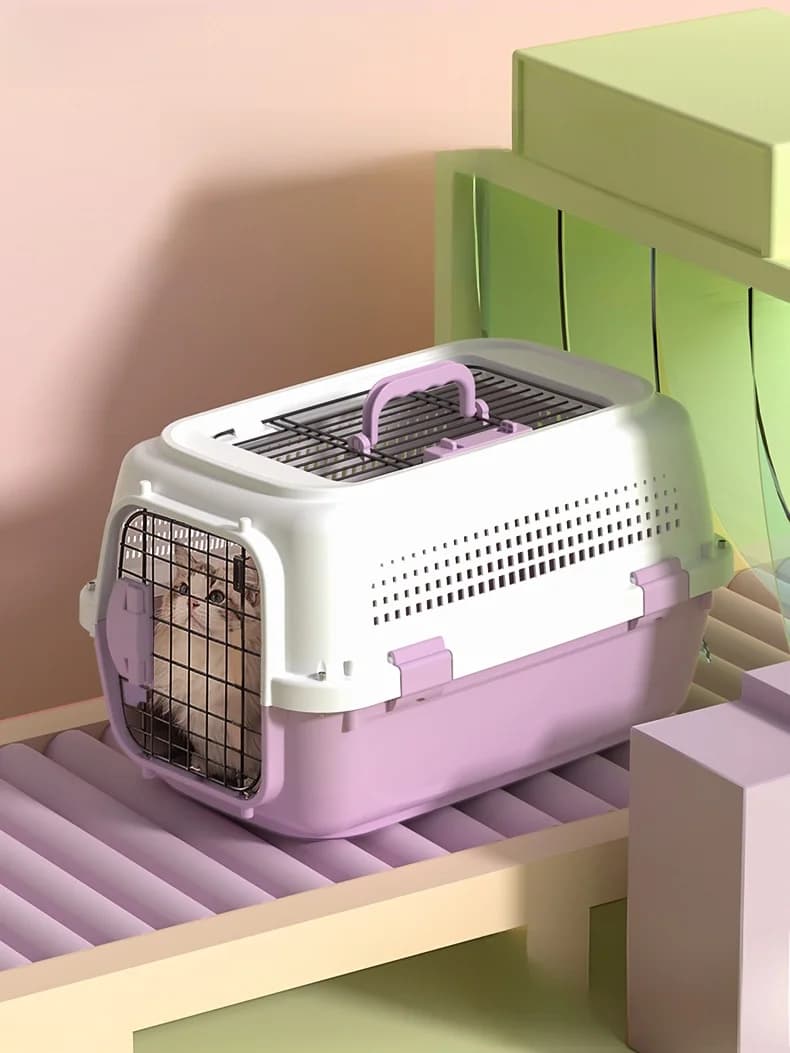 Trasportino Portatile per Animali Domestici, Gabbia per Cani, Box da Viaggio Universale per Auto e Trasporto Aereo