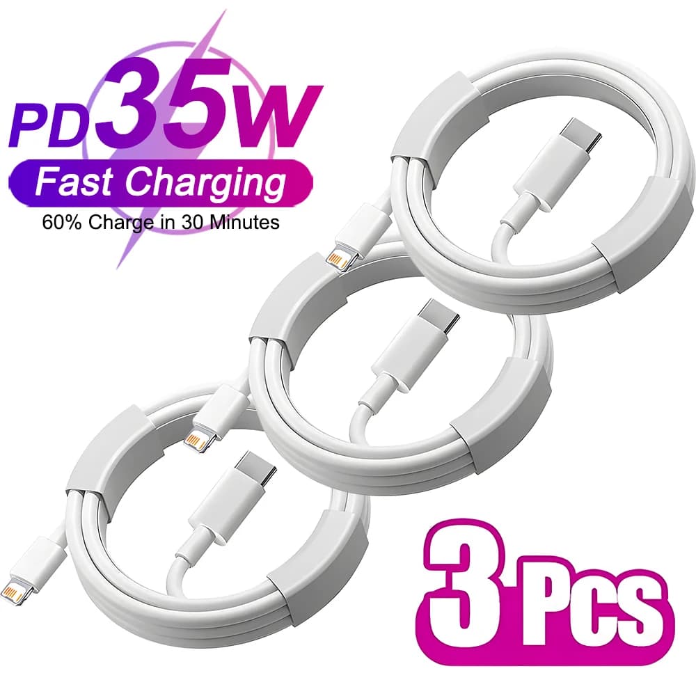 1-3PCS 35W PD Cavo USB C a ricarica rapida per iPhone 16 15 14 Plus 13 12 11 Pro Max Linea dati USB Tipo C Cavo di ricarica Accessori