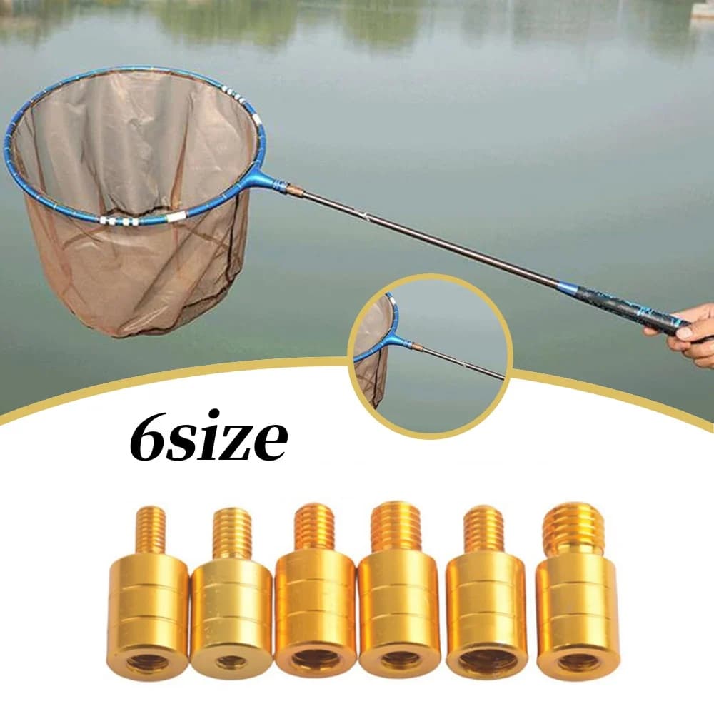 1Pc rete da pesca Rod Pod Connector M8/M10/M12 vite in lega di alluminio Net Head Adapter pesca Landing harpon Parts strumenti di pesca