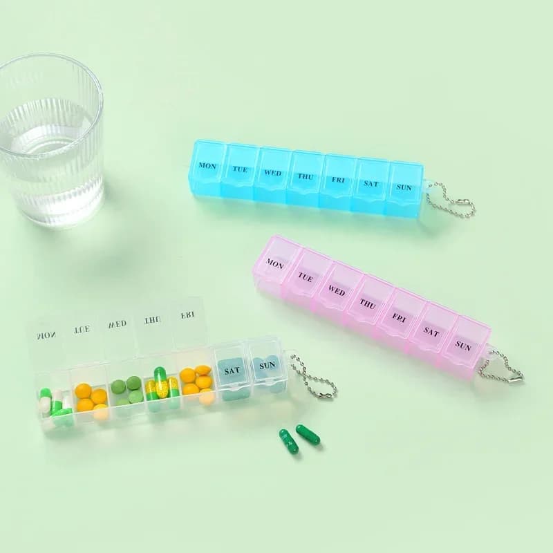 New Mini Weekly Pill Case Tablet Holder 7 Days Medicine Box Storage Organizer Container for Vitamin Fish Oils Lattice Splitters