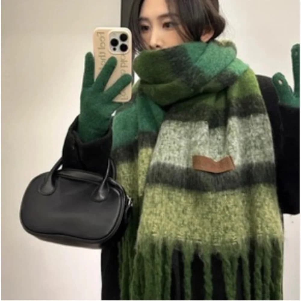 New Korean Style Women Premium Thick Warm 230*40cm Mallard Scarf Neck Warmer Winter Cold Weather Accessories