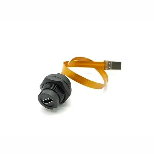 Waterproof USB C Female to Male Extension Cable 20cm FPC Flexible PCB Panel Mount Connector IP68 Dustproof for Outdoor Equipment