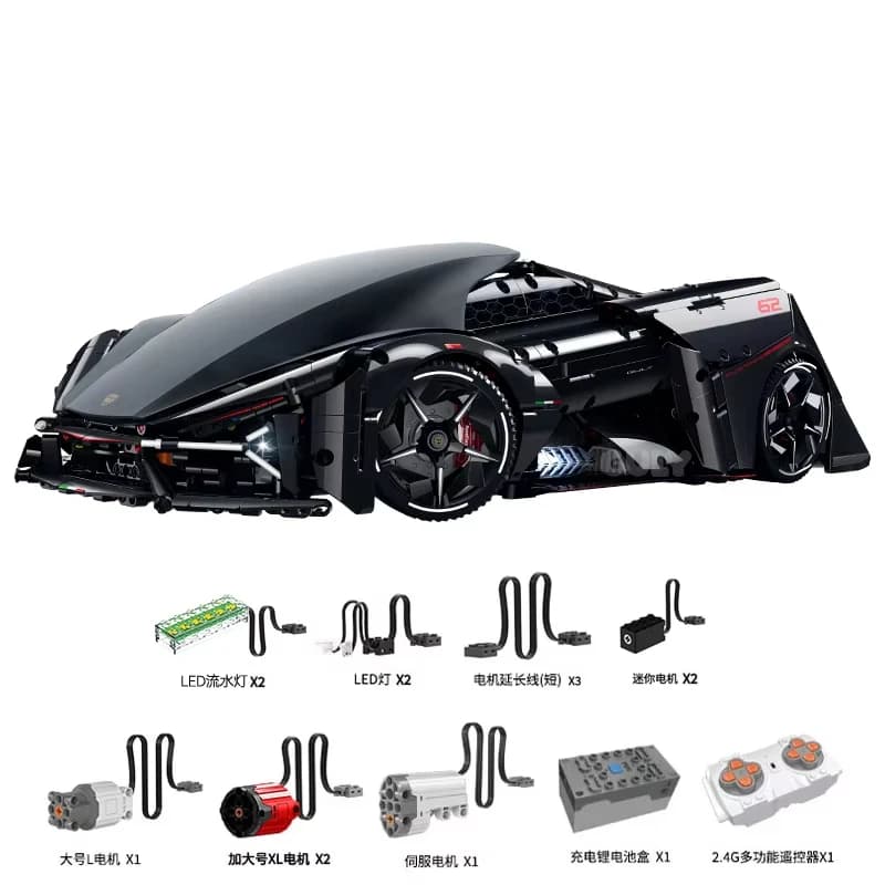 Concept telecomandato tecnico MOC ad alta tecnologia Supercar Building Blocks Modello Auto sportiva Mattoni Giocattoli per bambini Regalo di compleanno