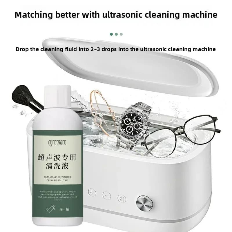 Soluzione di pulizia ad ultrasuoni da 50/120 ml per gioielli, lenti, anelli e accessori metallici, appositamente per macchine per la pulizia ad ultrasuoni