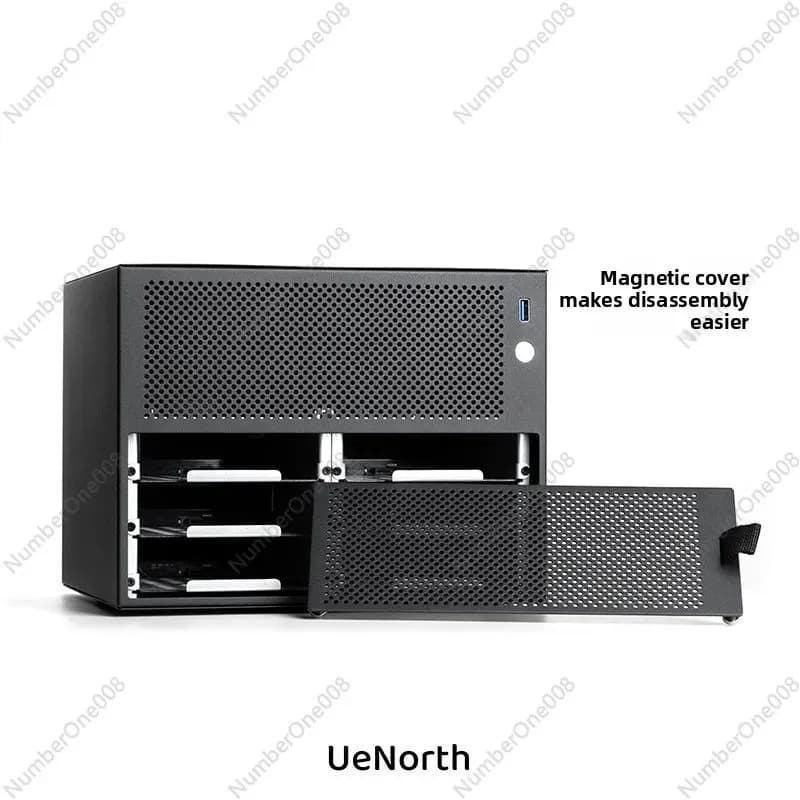 Chassis NAS a sei bit, supporto per scheda madre ITX, server di archiviazione desktop fai-da-te, chassis compatto
