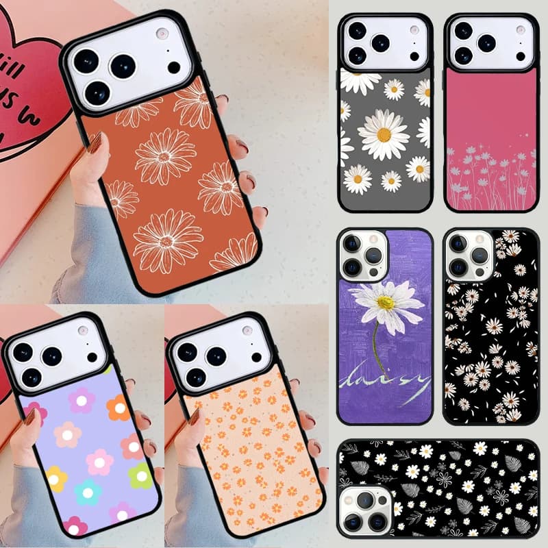 Cover per telefono con fiore a margherita per Apple iPhone 17 Air 16E 15 14 Plus 13 12 11 Pro Max Mini