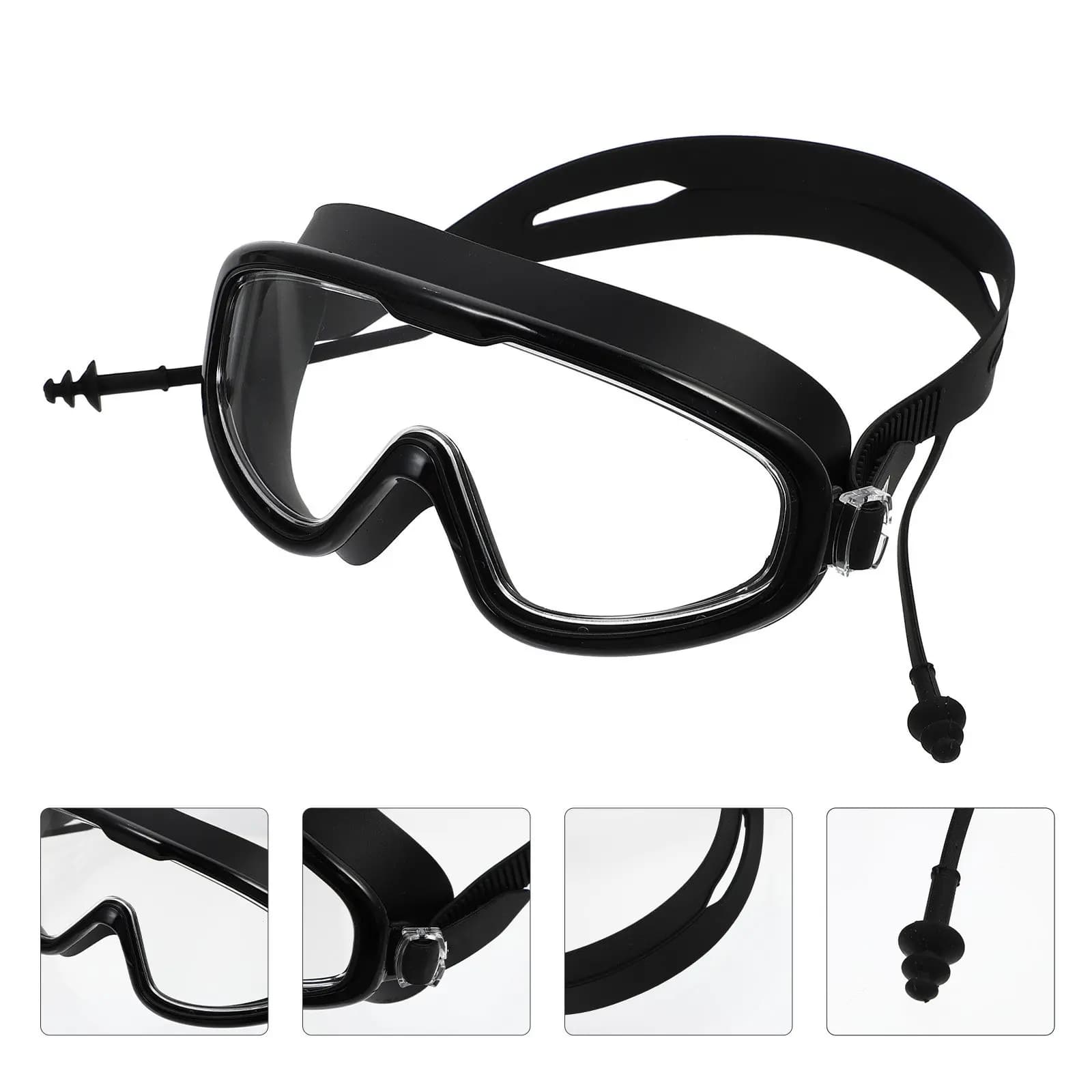 1Pair Professional Swimming Goggles for Adults Anti-Fog Waterproof Wide Vision Large Frame Uv Resistant Scratch