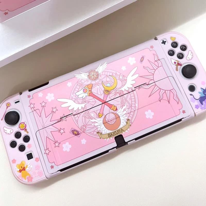 Custodia rosa Kawaii per Nintendo Switch custodia protettiva OLED custodia rigida per PC carina Controller JoyCon NS Switch accessori da gioco