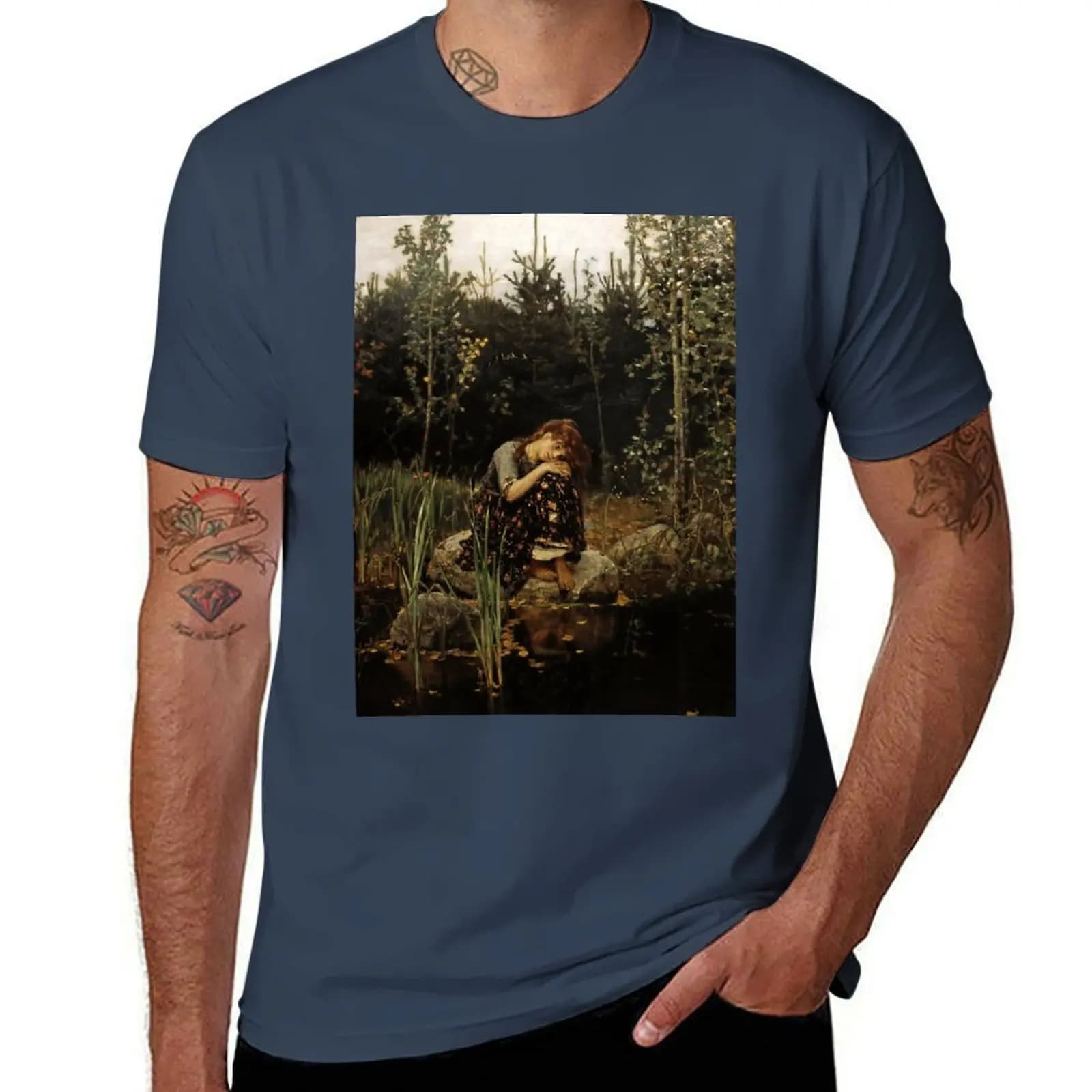 Alyonushka - T-shirt Viktor Vasnetsov, maglietta traspirante a maniche corte per palestra