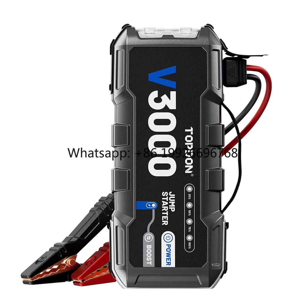V3000 Avviatore di Emergenza per Auto 24000mAh 3000 Amp 12/24V Portatile Multifunzione con Power Bank