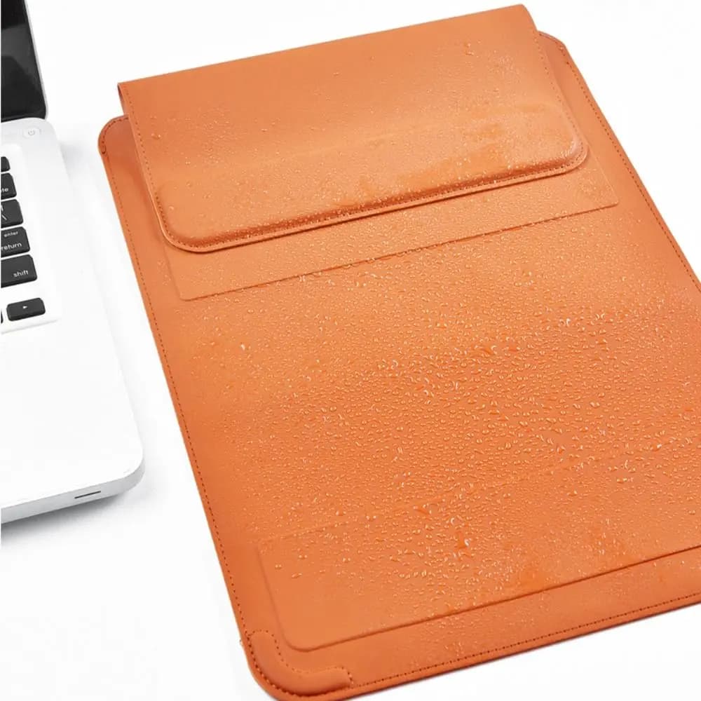 Custodia Pieghevole per Laptop con Chiusura Automatica 13-14/15-16 Pollici, Borsa da Trasporto con Supporto, Custodia Multifunzione in Pelle per Notebook