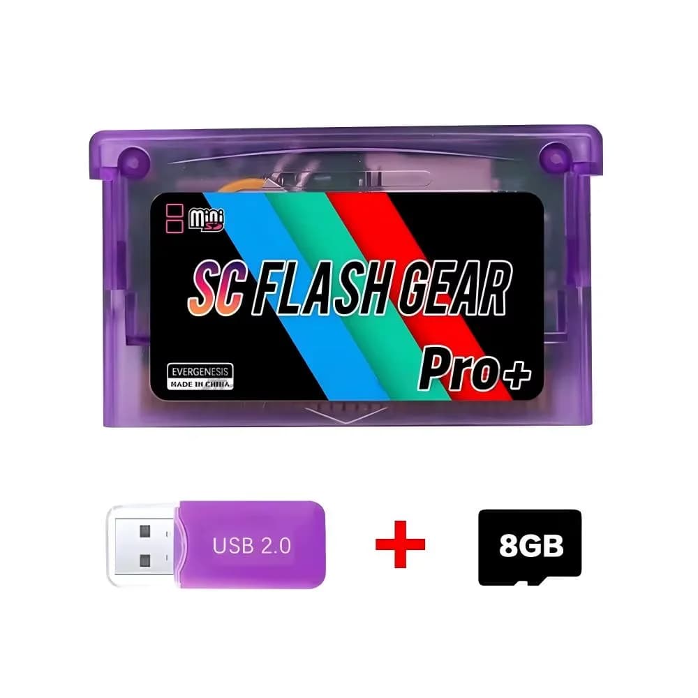 Nuova Scheda Flash GBA DGETG SCFFWV1.5 Mini SC Card 1000+In1 con Lettore di Schede e Scheda TF da 8GB, Compatibile con Piattaforme GBA/GBC/GB/NES