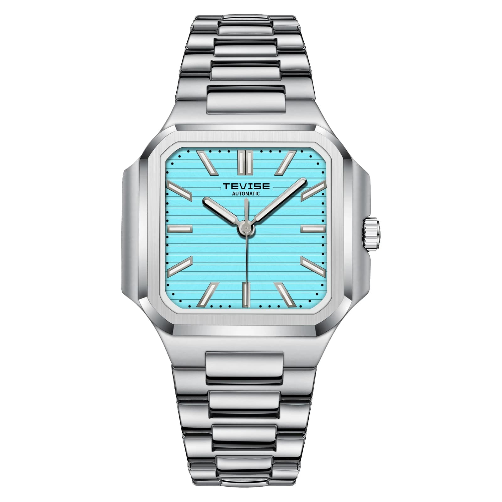 Orologio TEVISE da uomo con movimento meccanico, cassa a forma quadrata, orologio da regalo aziendale, impermeabile, in acciaio inossidabile, alla moda