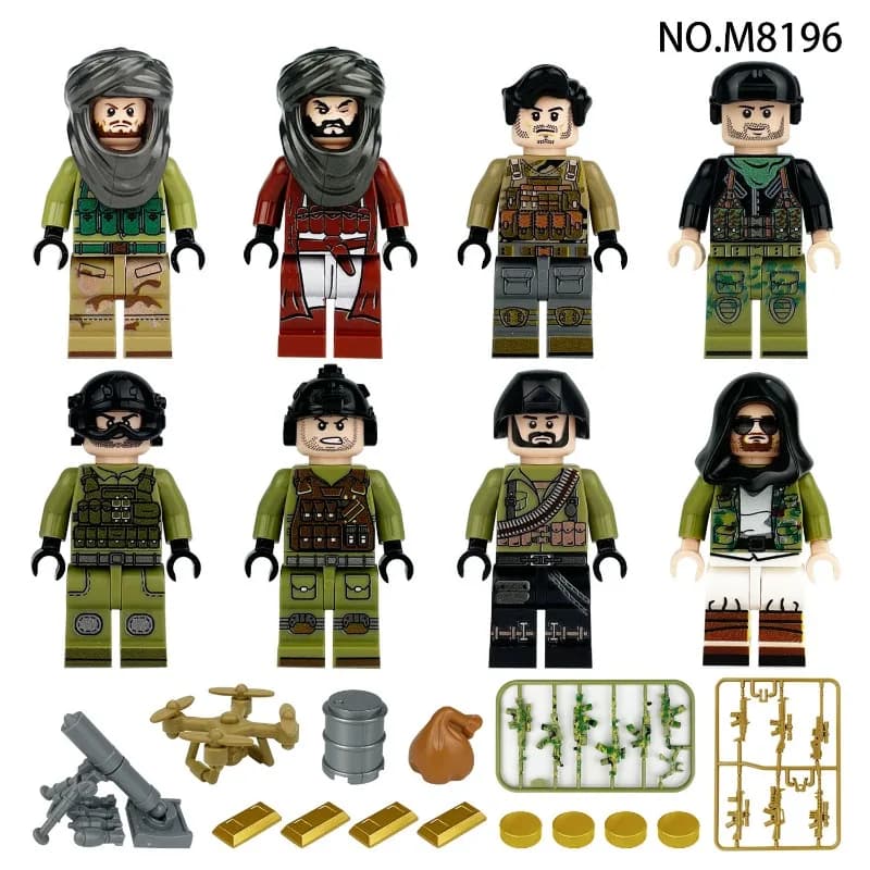 M8196 **** cross-border wholesale children assemble small particles building block toy mortar drone