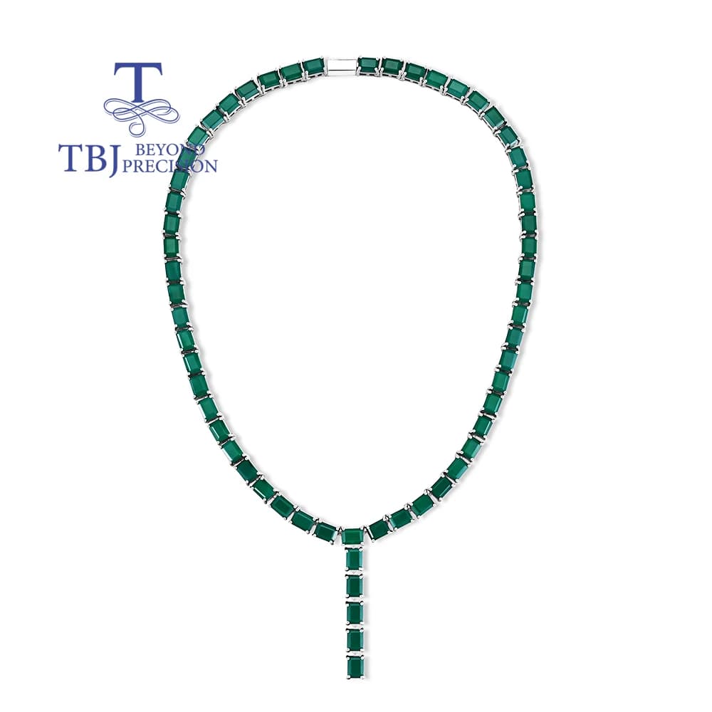 Collana di lusso in agata verde naturale 2026, elegante gioiello in argento S925 per donna, ideale per banchetti e regali di fidanzamento