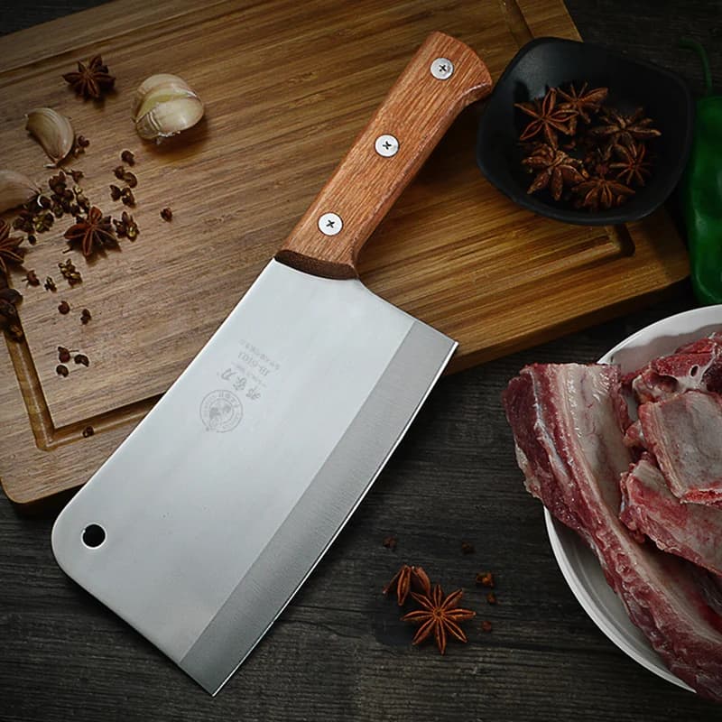 Coltelli da cucina Dengjia da 7.5 pollici manico in legno Sharp Machete Chopper Cleaver coltello forgiato a mano strumenti per carne e pollame