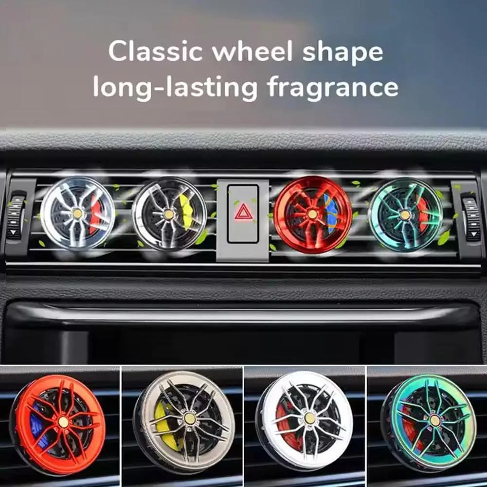 Clip per deodorante per auto girevole Mozzo ruota automatico Profumo montato su auto Decorazione per auto Fragranza Fragranza a lunga durata