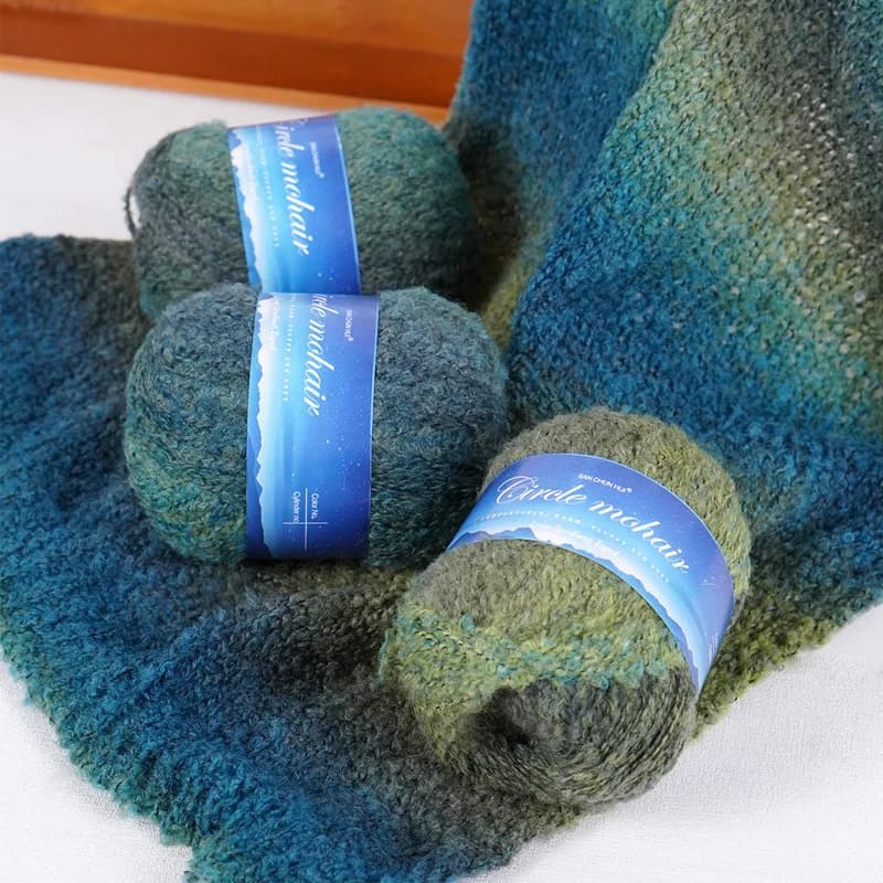 Mohair di lana ad anello sfumato da 50 g, filato fantasia lungo tinto nello spazio, ganci all'uncinetto intrecciati a mano maglioni alla moda traspiranti cappelli sciarpe