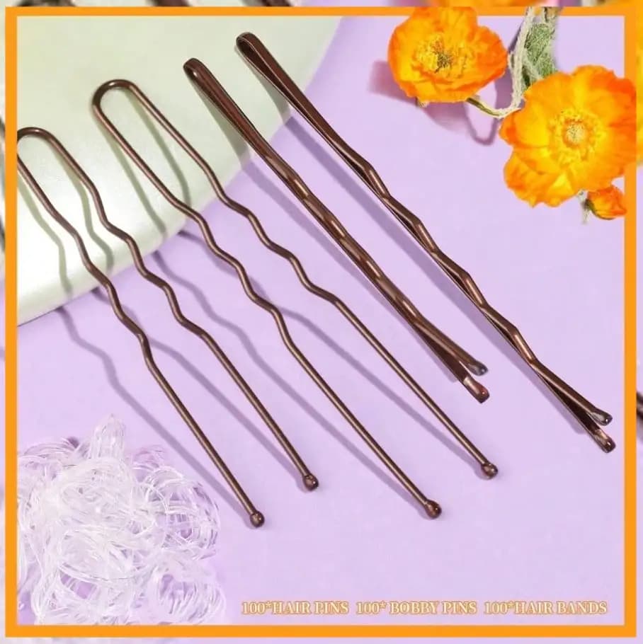 300pcs Hair Clips Set Gold/Coffee/Black Neat Sizes 2-Inch 2.36-Inch 2.75-Inch Simple Affordable Practical Hair Accessories for Students And Families