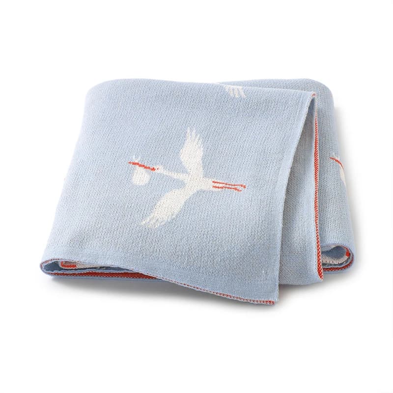 Coperta per bambini passeggino per neonati in maglia fasciatura morbida per neonate letto per ragazzi trapunta per culla simpatico cartone animato oca selvatica Plaid 90*70CM coperture