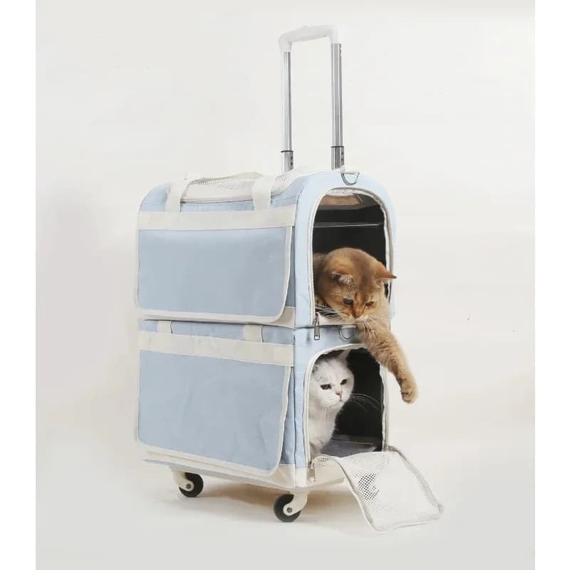 Trasportino traspirante per animali domestici per gatti e cani con design a doppio strato Spaziosa borsa da viaggio per gite