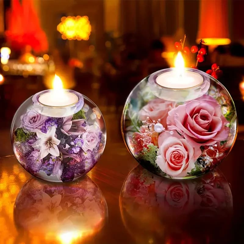 Stampi in Silicone per Portacandele Sferici, Stampi in Resina per Portacandele Tealight, per Creazione Fai-da-Te di Vasi per Candele Rotondi a Forma di Sfera di Cristallo
