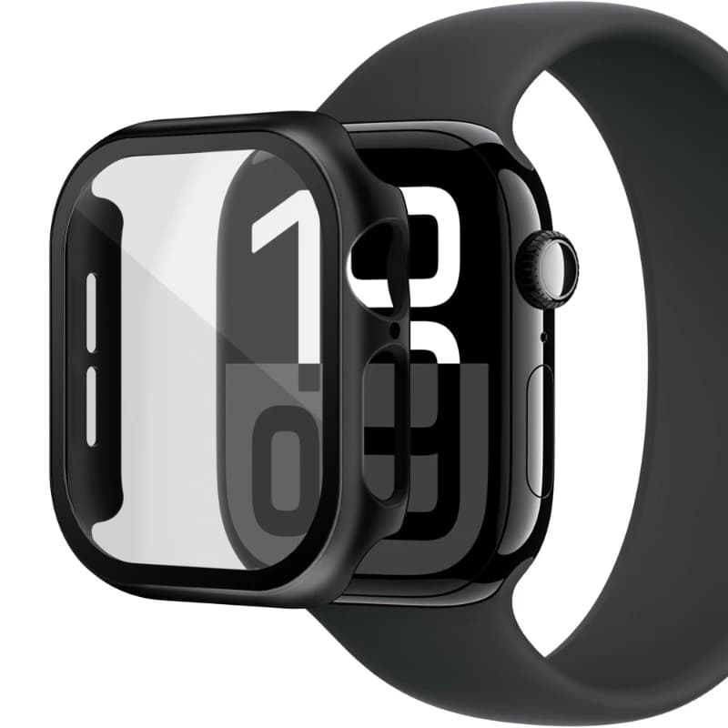 Cover per Apple Watch Case 10/9/8/7/6/5/SE 42mm 46mm 45mm 44mm 41 40 PC protezione schermo paraurti vetro temperato iWatch protettivo