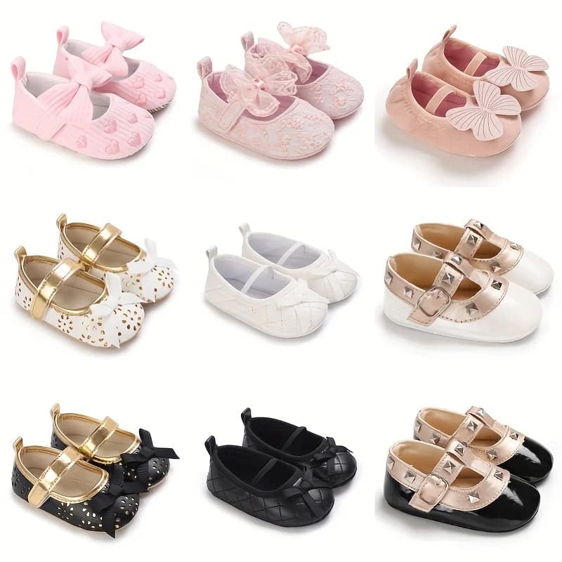 Neonato Princess Party Bow Flower suola morbida scarpe da letto per bambini scarpe per neonati scarpe sportive antiscivolo