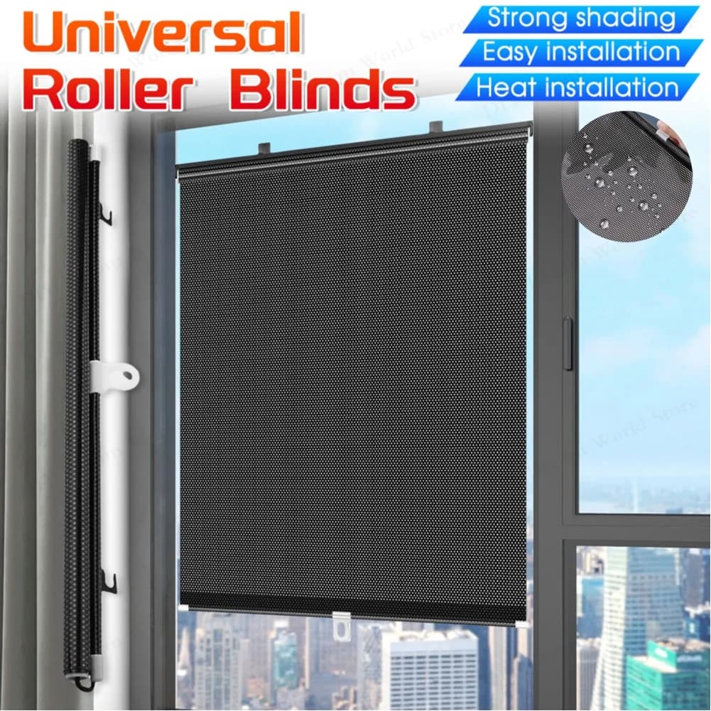 Tende a rullo universali di 4 dimensioni Parasole senza punzonatura Tenda oscurante senza chiodi Auto Camera da letto Cucina Finestra dell'ufficio Parasole Curt