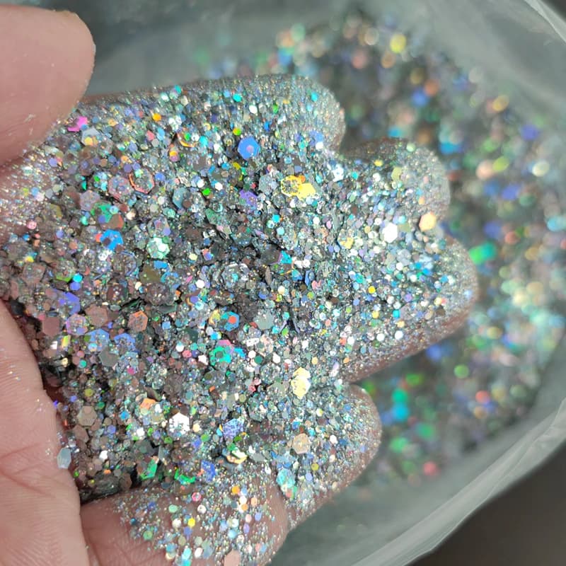 1000g Paillettes iridescenti Olografico Esagono Glitter per unghie Manicure Fiocchi acrilici 3D Fette di camaleonte Pigmento per Nail Art