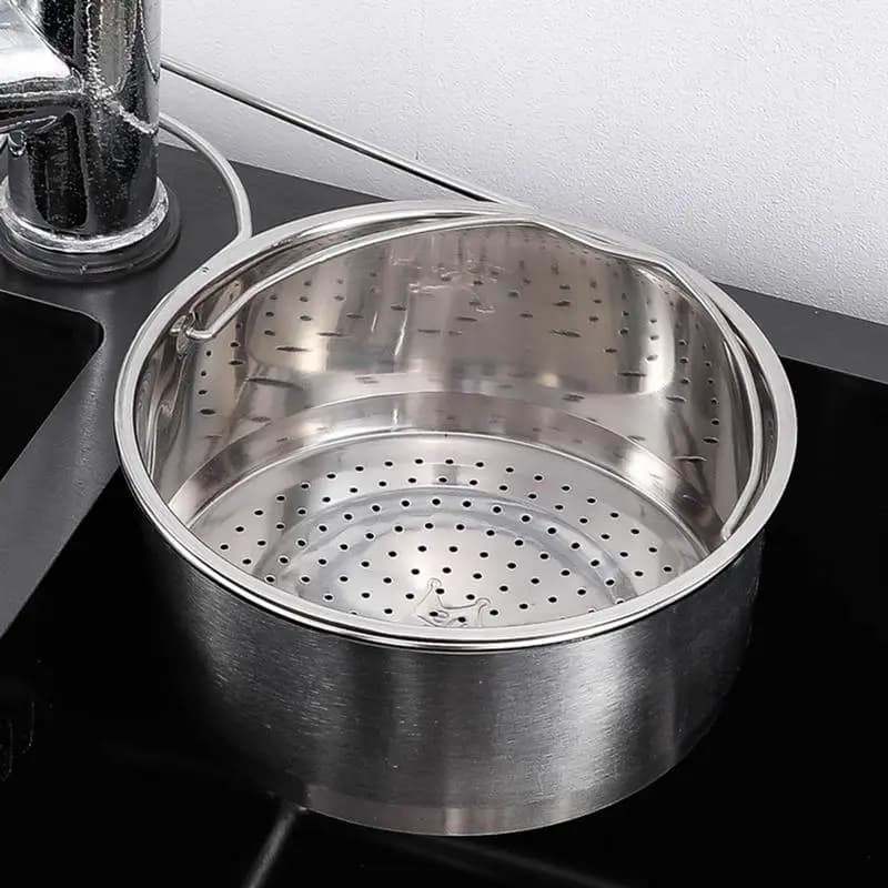 Cestello di scarico per lavello da cucina Cestello di scarico anti-odore Cestello di scarico per lavaggio alimenti da cucina Colino con manico per filtro di rifiuti alimentari