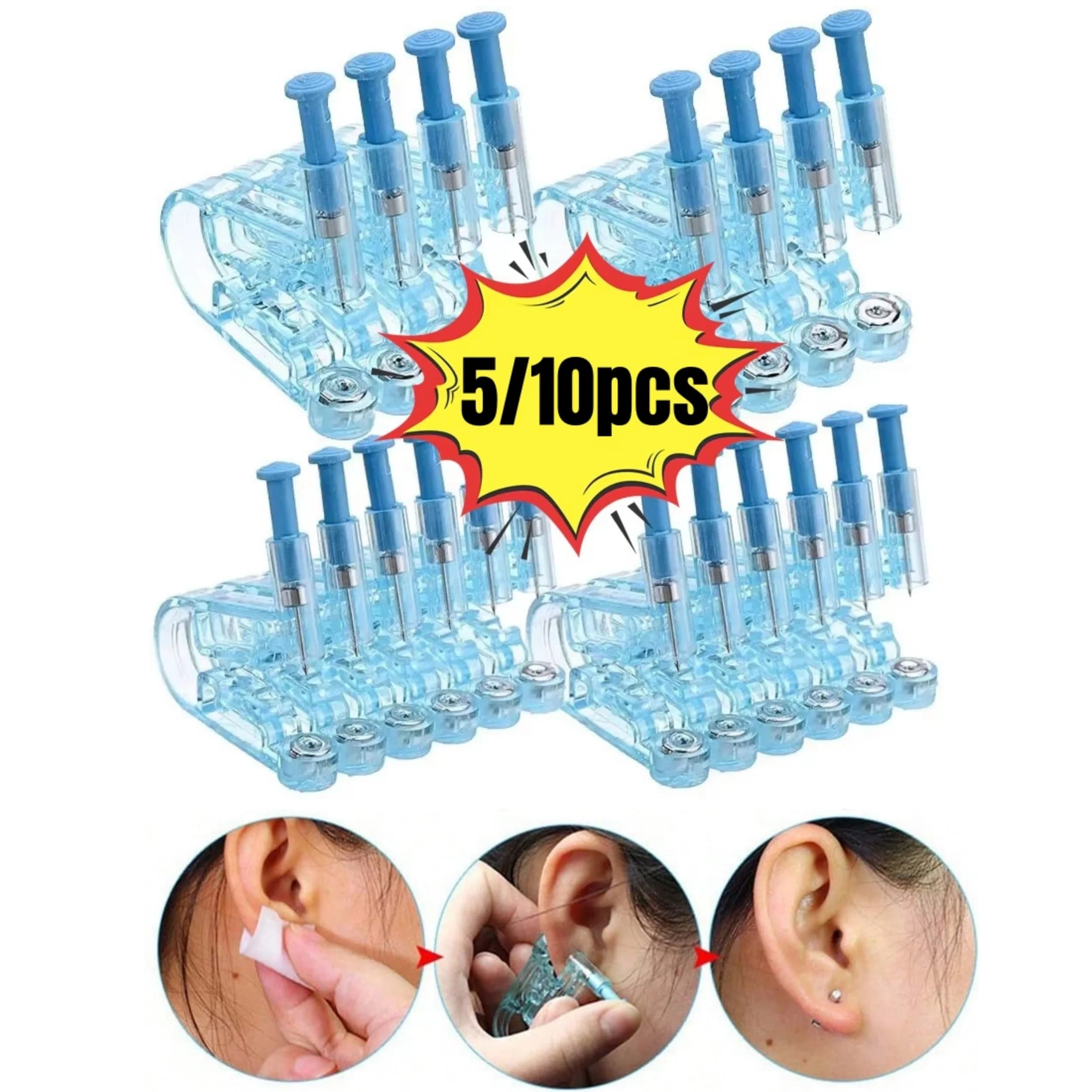 5/10 Pz Use And Drop Gun For Earrings Kit Assipsia Sano Safety Nasus Earrings Piercer Tool Set Kit Borchie Jewelry For Body 2030