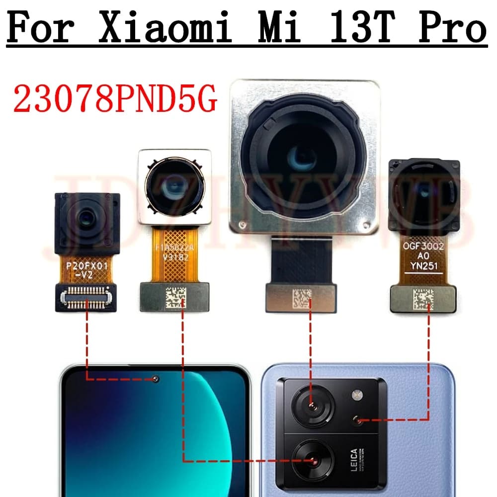 Fotocamera anteriore posteriore per Xiaomi 13T Pro Mi 13Tpro Selfie frontale frontale con modulo fotocamera posteriore ampio principale sostituzione cavo flessibile