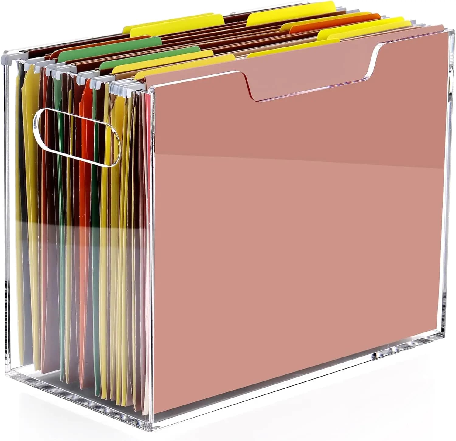 Organizzatore per Cartelle in Acrilico, Portadocumenti Formato Lettera, Porta Documenti Trasparente con Manici, Accessori per Ufficio