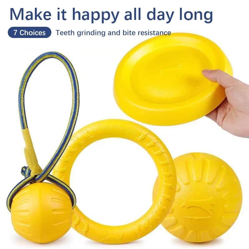 Traction ring for training with toy ball for dogs resistant to bite grinding teeth threading ball floating rope for pets interactive toy