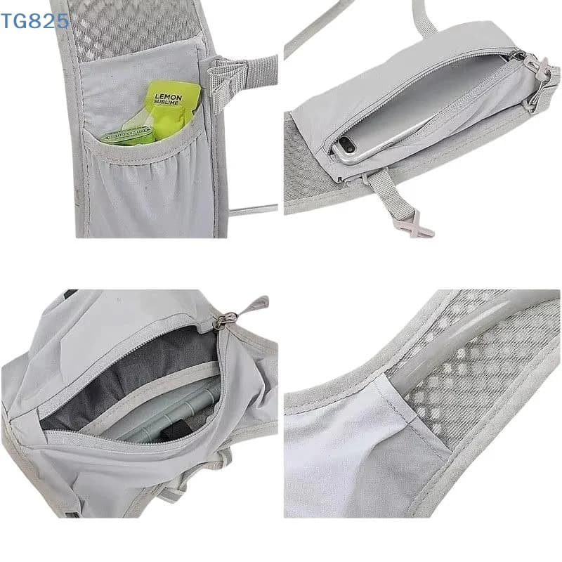 【AN】【AN】New Running Water Bottle Storage Vest Lightweight Running Vest Reflective Hydration Water Chest Pack With Phone Holder