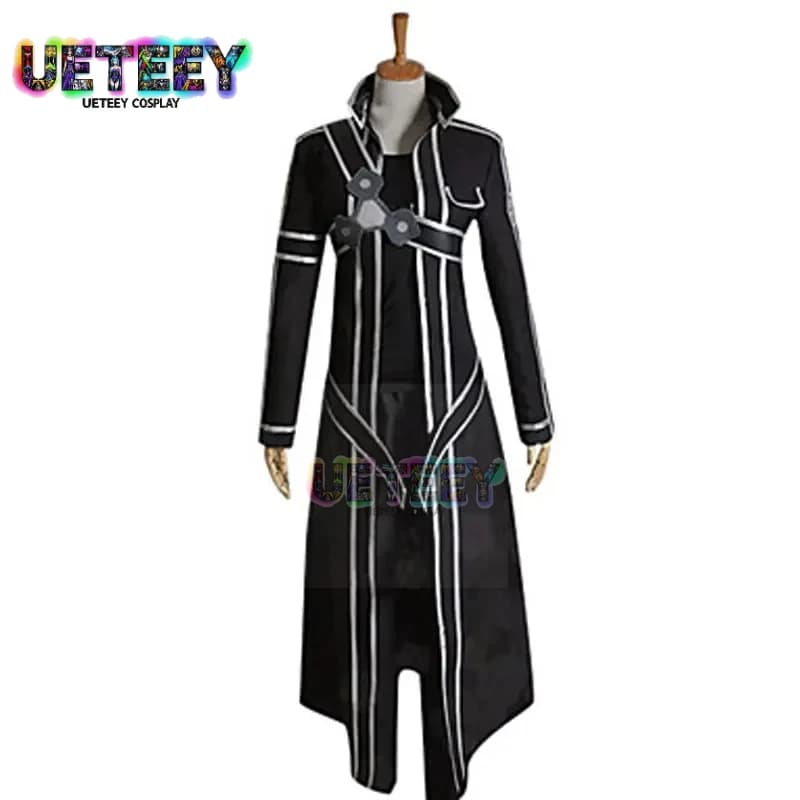 UETEEY Cos Anime SAO Cosplay Kirigaya Kazuto Kirito Costume Halloween Party Cappotto Pantaloni Top Blet Set completo