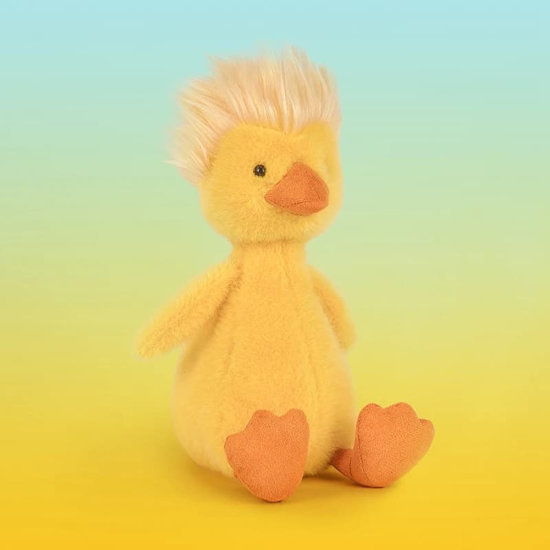 26 cm Divertente Anatra Gialla Peluche Acconciatura Fatta in Casa Anatra Peluche Bambola per Ragazzi e Ragazze Per Accompagnare Regali per Dormire Regalo di Brithday