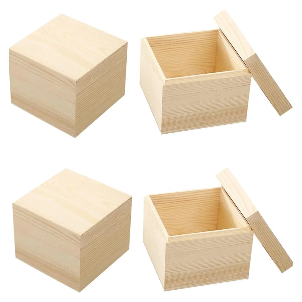 Scatola portaoggetti in legno Scatola portaoggetti con coperchio superiore e inferiore in pino Scatola per raccolta gioielli Organizzatore da tavolo Contenitore per l'organizzazione della casa