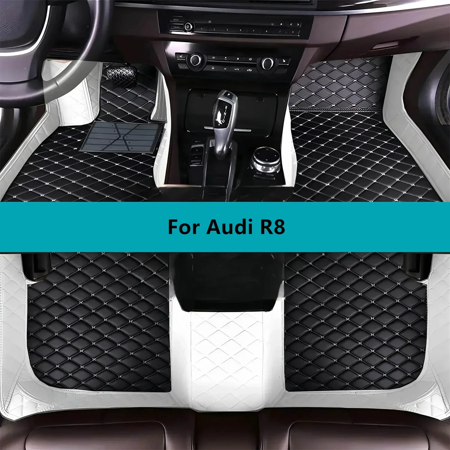 Set completo Tappetini per auto personalizzati per Audi R8 2018 2019 2020 2021 2022 2023 Tappetini per auto impermeabili in pelle per tutte le stagioni